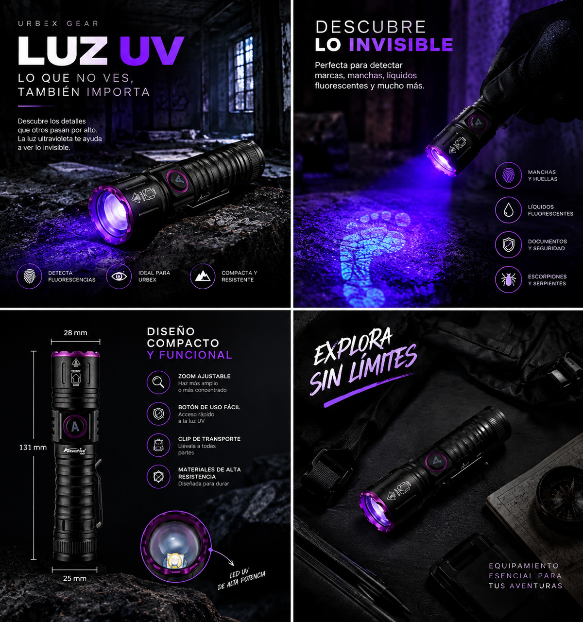 Linterna de luz UV