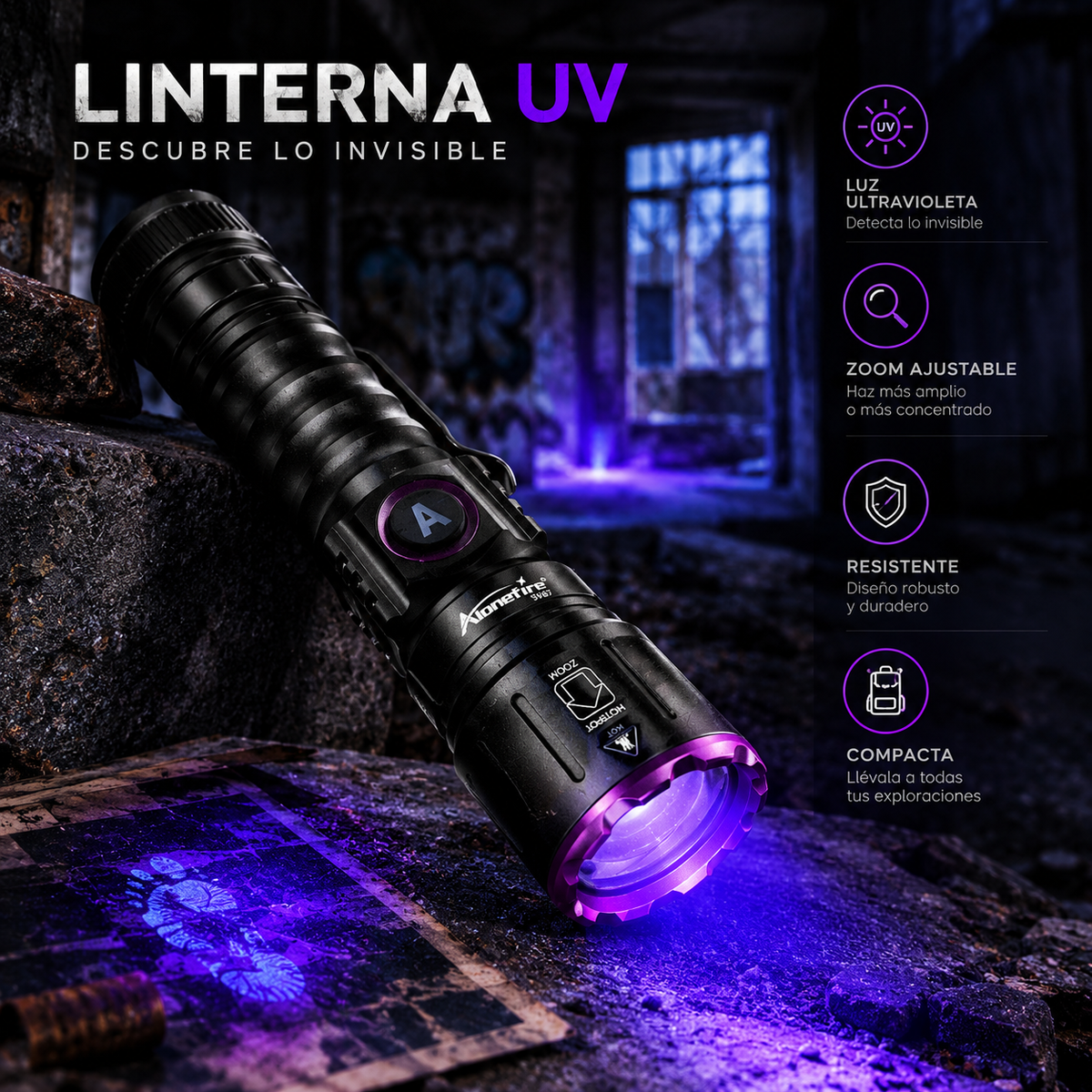 Linterna de luz UV
